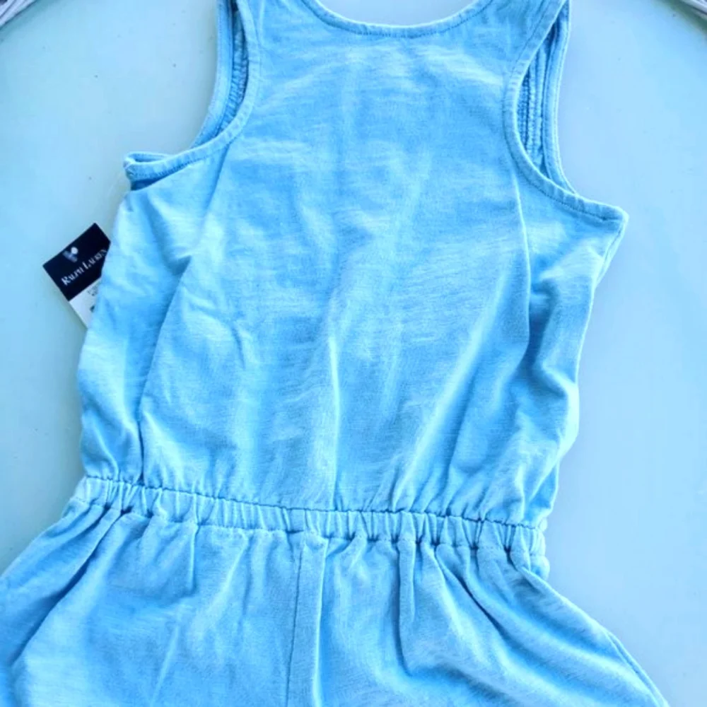 Ralph Lauren Blue embroidered romper,  2T